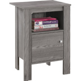 Accent Table or Nightstand with Storage in Grey
